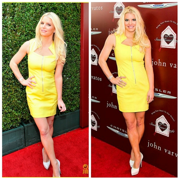 Yigal Azrouel Yellow Geometric Zipper Dress Size 6 - Picture 3 of 11